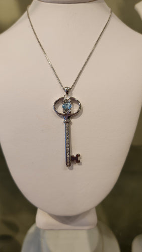 Sterling silver blue topaz 