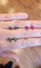 Load image into Gallery viewer, 14k yellow gold precious gemstone 4mm studs