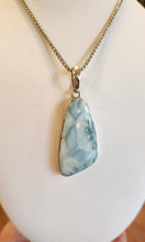 Load image into Gallery viewer, Sterling silver larimar cabochon pendant