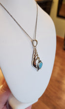 Load image into Gallery viewer, Sterling silver conch shell pendant with larimar