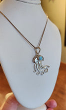 Load image into Gallery viewer, Sterling silver jellyfish pendant with larimar