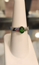 Load image into Gallery viewer, Sterling silver oval chrome diopside ring