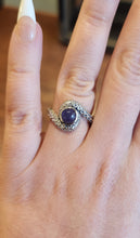 Load image into Gallery viewer, Sterling silver tentacle ring with tanzanite.