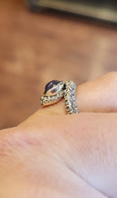 Load image into Gallery viewer, Sterling silver tentacle ring with tanzanite.