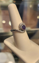 Load image into Gallery viewer, Sterling silver tentacle ring with tanzanite.