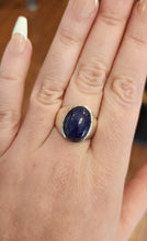 Load image into Gallery viewer, Sterling silver large oval tanzanite ring