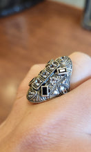 Load image into Gallery viewer, Sterling silver sapphire with period-cut white topaz