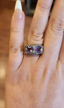 Load image into Gallery viewer, Sterling silver two-stone amethyst Art Deco style ring