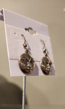 Load image into Gallery viewer, Sterling silver sun face dangle earrings