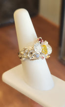 Load image into Gallery viewer, Sterling silver multi-stone seashell statement ring