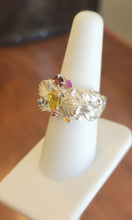 Load image into Gallery viewer, Sterling silver multi-stone seashell statement ring