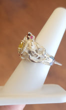 Load image into Gallery viewer, Sterling silver multi-stone seashell statement ring