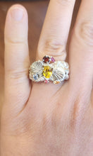 Load image into Gallery viewer, Sterling silver multi-stone seashell statement ring