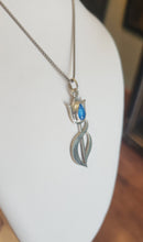 Load image into Gallery viewer, Sterling silver blue chalcedony tulip pendant