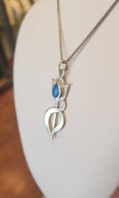 Load image into Gallery viewer, Sterling silver blue chalcedony tulip pendant