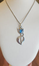 Load image into Gallery viewer, Sterling silver blue chalcedony tulip pendant
