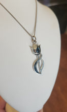 Load image into Gallery viewer, Sterling silver blue topaz tulip pendant