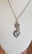 Load image into Gallery viewer, Sterling silver amethyst tulip pendant