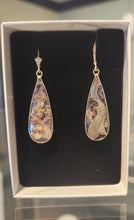 Load image into Gallery viewer, 14k yellow gold koi fish moss agate dangle earrings