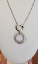 Load image into Gallery viewer, Sterling silver CZ circle necklace