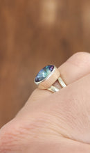 Load image into Gallery viewer, Sterling silver oval mystic topaz ring