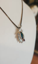 Load image into Gallery viewer, Sterling silver australian opal pendant with purple sapphire