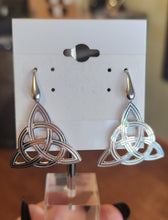 Load image into Gallery viewer, Sterling silver celtic trinity knot dangle earrings