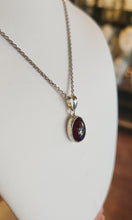 Load image into Gallery viewer, Sterling silver mini garnet cabochon pendant
