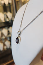 Load image into Gallery viewer, Sterling silver mini garnet cabochon pendant