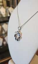 Load image into Gallery viewer, Sterling silver pear-shaped garnet circle pendant
