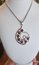 Load image into Gallery viewer, Sterling silver pink tourmaline spiral pendant