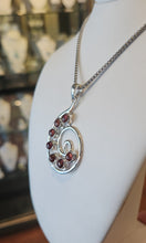 Load image into Gallery viewer, Sterling silver pink tourmaline spiral pendant