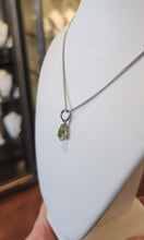 Load image into Gallery viewer, Sterling silver pear-shaped peridot pendant