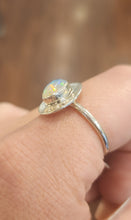 Load image into Gallery viewer, Sterling silver unique oval-shaped welo opal ring