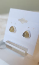 Load image into Gallery viewer, Sterling silver triangle amber stud earrings