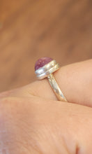 Load image into Gallery viewer, Sterling silver round star ruby ring