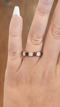 Load image into Gallery viewer, Sterling silver garnet and rainbow moonstone multi-stone ring