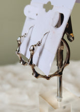 Load image into Gallery viewer, Sterling silver funky hoops with white sapphire