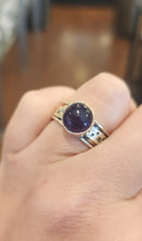 Load image into Gallery viewer, Sterling silver amethyst moon and star spinner ring