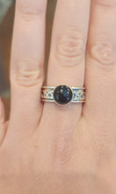 Load image into Gallery viewer, Sterling silver black onyx moon and star spinner ring