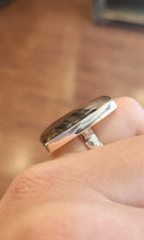 Load image into Gallery viewer, Sterling silver rectangle-shaped montana agate ring