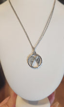 Load image into Gallery viewer, Sterling silver diamond angel wings pendant