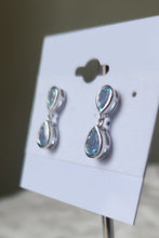 Load image into Gallery viewer, Sterling silver blue topaz dangle post earrings