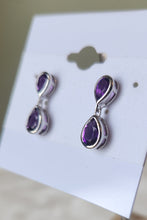 Load image into Gallery viewer, Sterling silver amethyst dangle post earrings