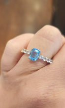 Load image into Gallery viewer, Sterling silver blue and white topaz ring