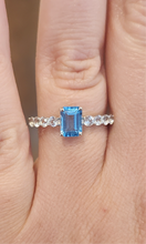 Load image into Gallery viewer, Sterling silver blue and white topaz ring