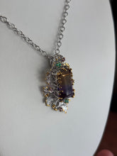 Load image into Gallery viewer, Sterling Silver Ametrine Statement Pendant With Emerald And Rubellite