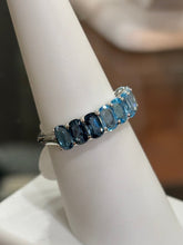 Load image into Gallery viewer, Sterling silver blue topaz gradient ring