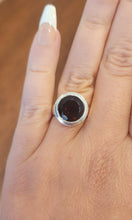 Load image into Gallery viewer, Sterling silver round faceted garnet ring