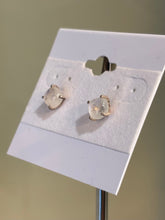 Load image into Gallery viewer, Sterling silver rainbow moonstone stud earrings